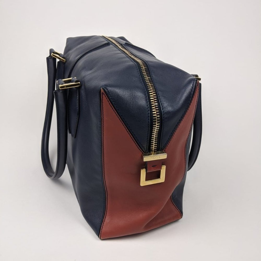 Tod's D-styling colorblock leather handbag